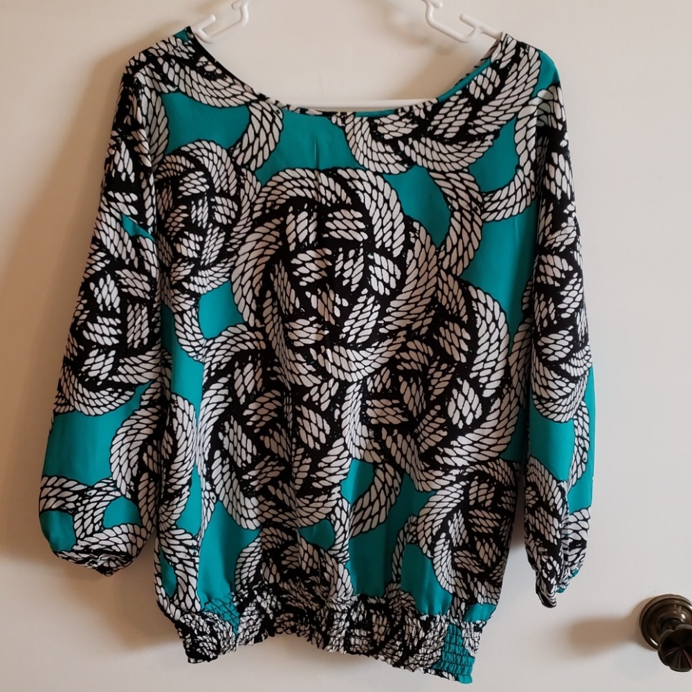 Teal Designed Blouse